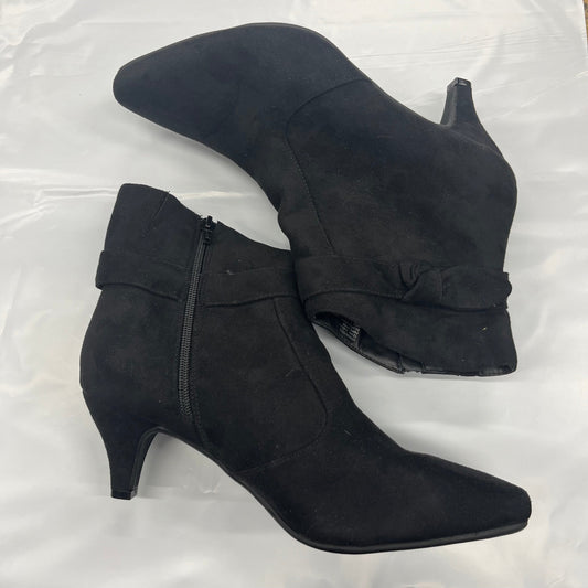 Black Boots Ankle Heels Comfortview, Size 12