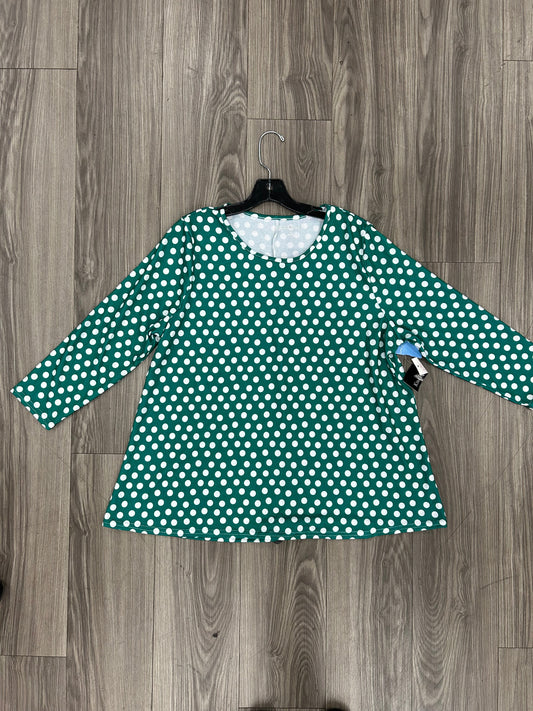 Top 3/4 Sleeve By Kim Rogers In Polkadot Pattern, Size: Xl