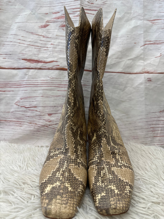 Boots Ankle Heels By Sam Edelman In Snakeskin Print, Size: 7.5