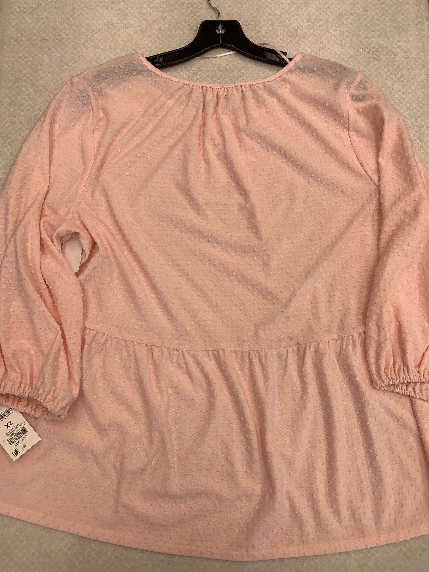 Top Long Sleeve By Style And Company In Pink, Size: 2x