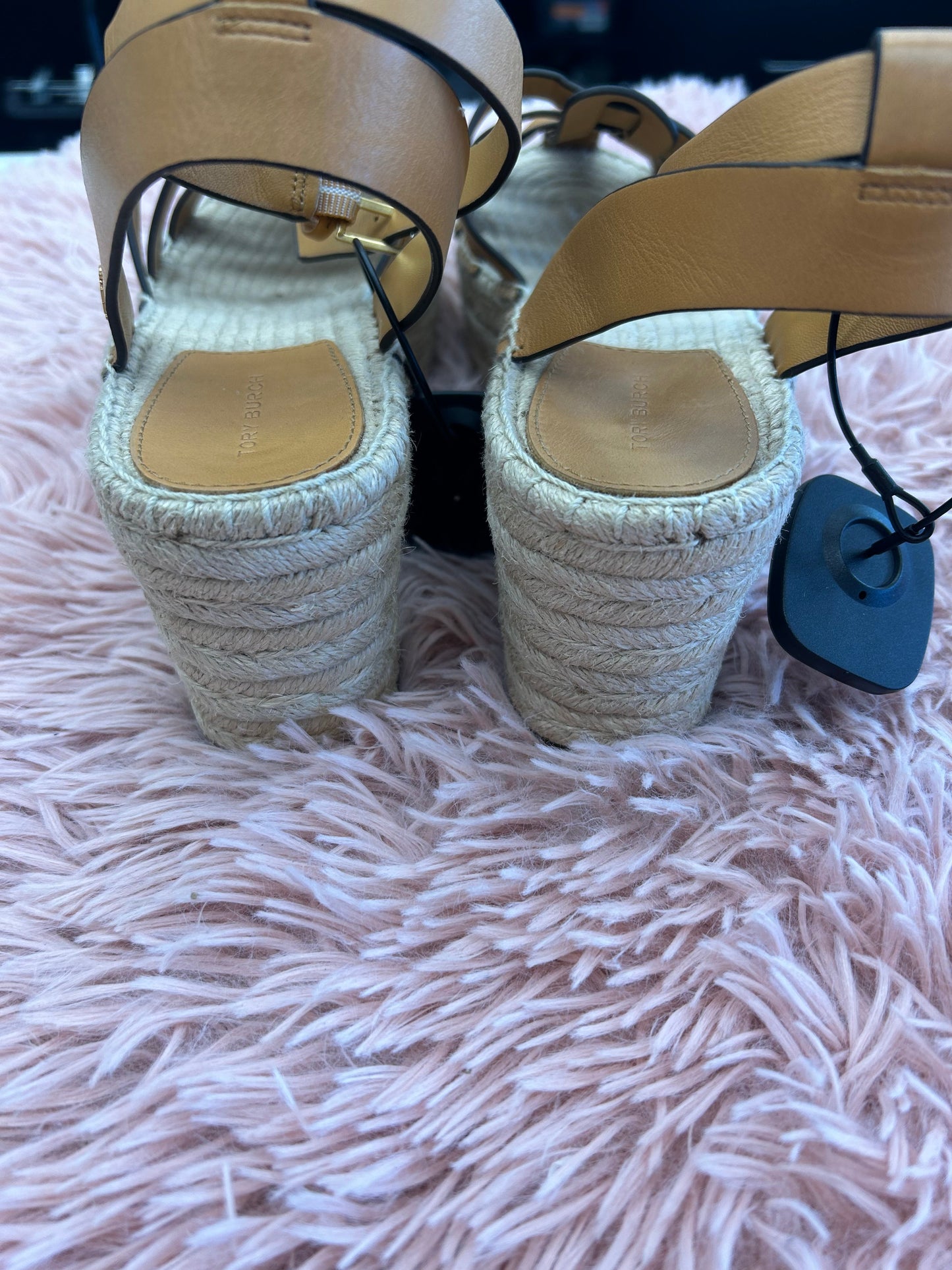 Sandals Heels Wedge By Tory Burch In Tan, Size: 10