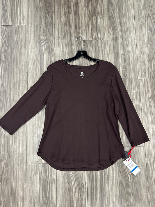 Top Long Sleeve By Ruby Rd In Brown, Size: Xl