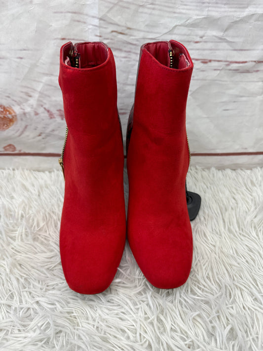 Boots Ankle Heels By Shoedazzle In Red, Size: 6.5