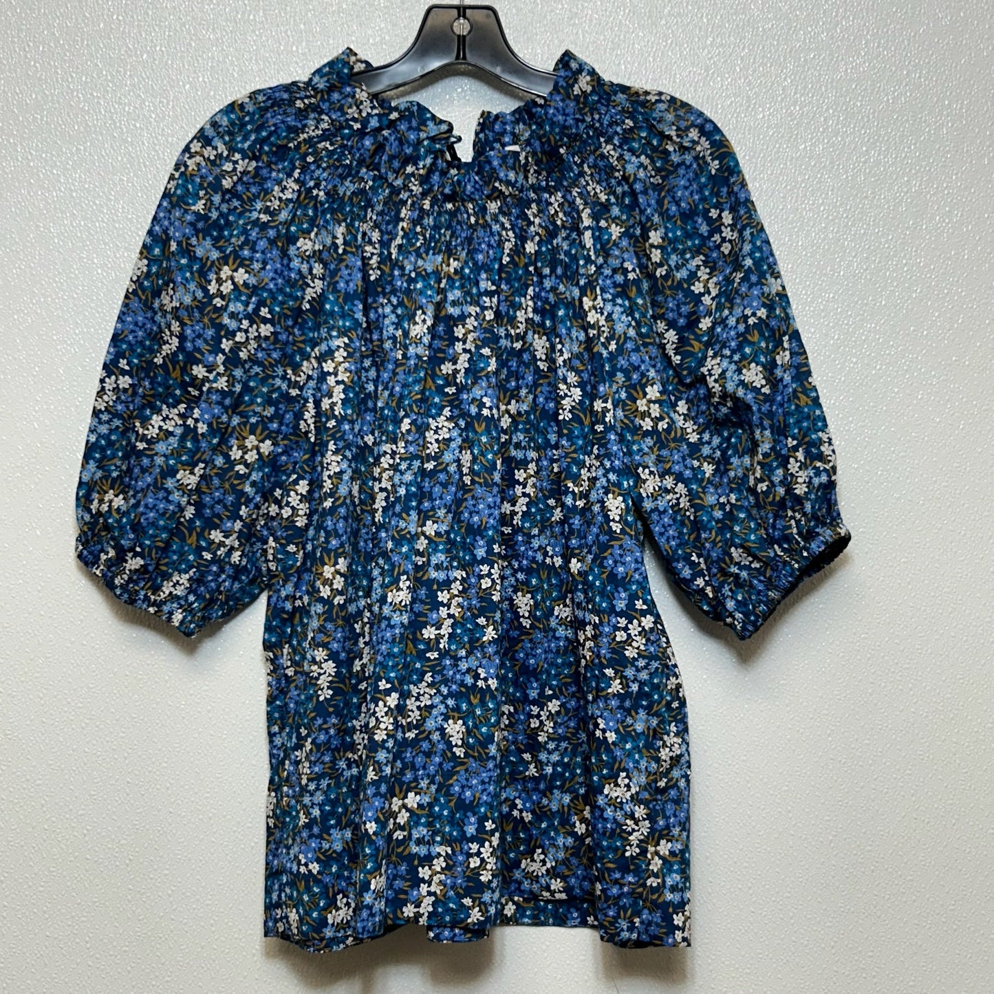 Top Short Sleeve By J Crew In Flowered, Size: Xl