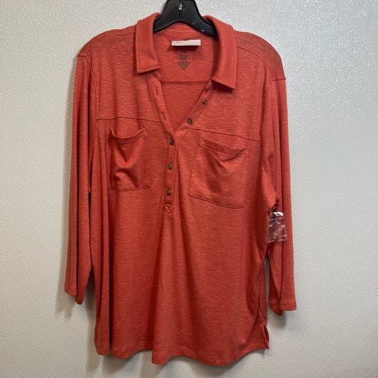 Top Long Sleeve By Sonoma In Terracotta, Size: Xxl