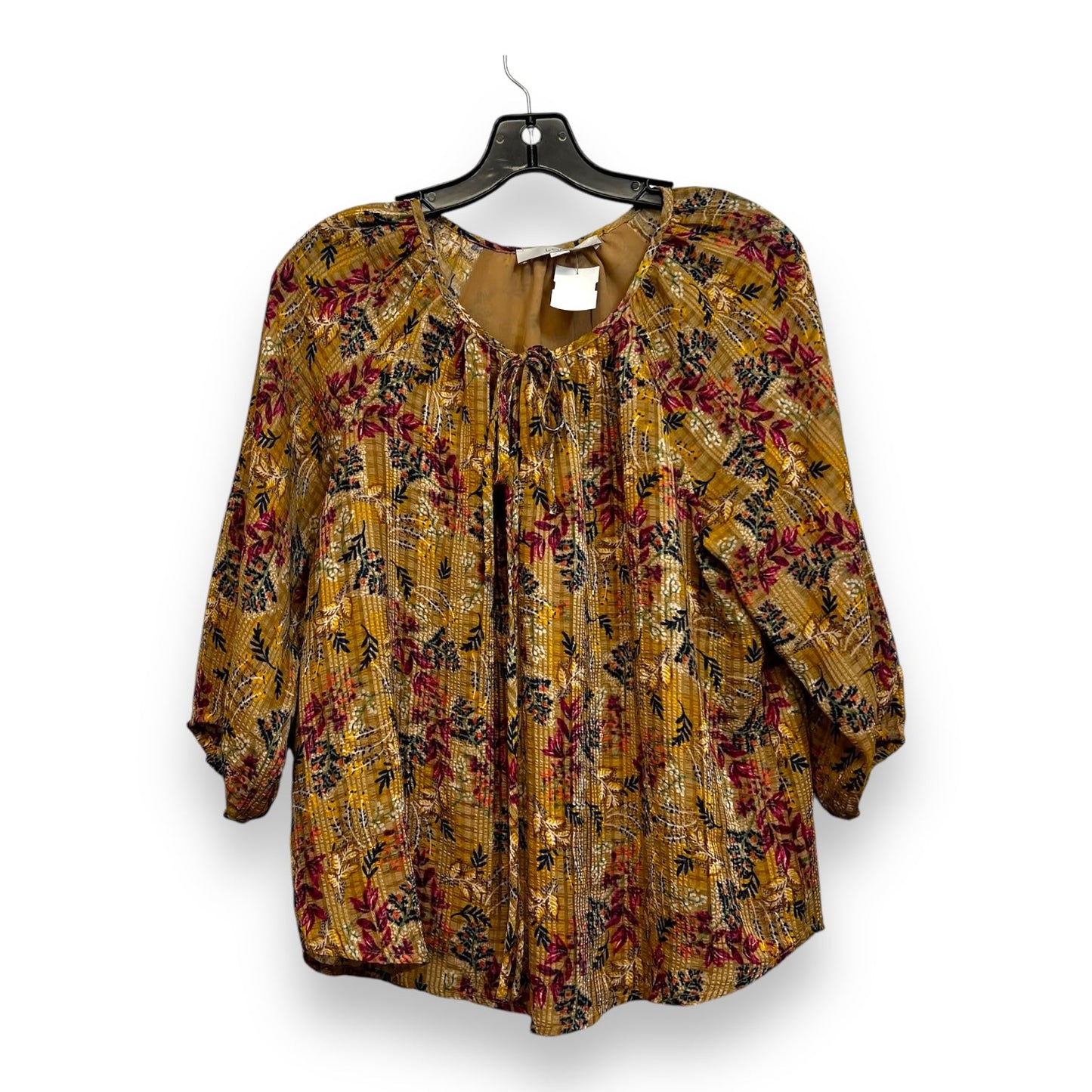 Top Short Sleeve By Loft In Floral Print, Size: Mp