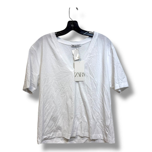 Top Short Sleeve Basic By Zara In White, Size: M