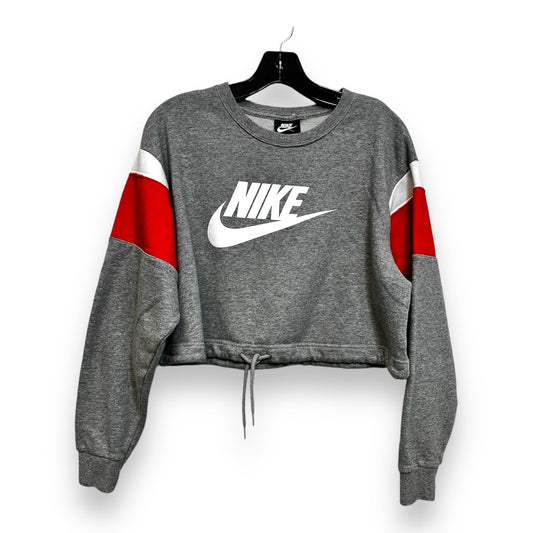 Sweatshirt Crewneck By Nike In Grey, Size: L