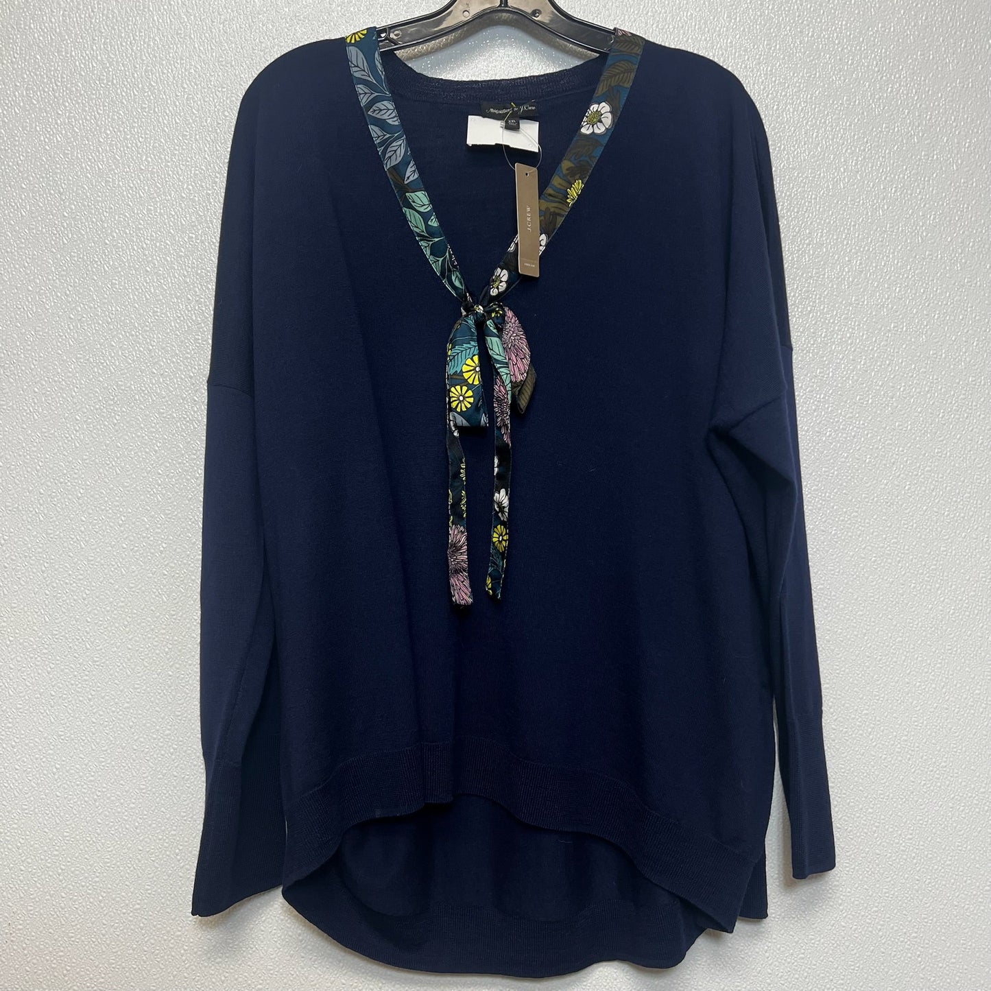 Top Long Sleeve By J Crew O In Navy, Size: Xxl