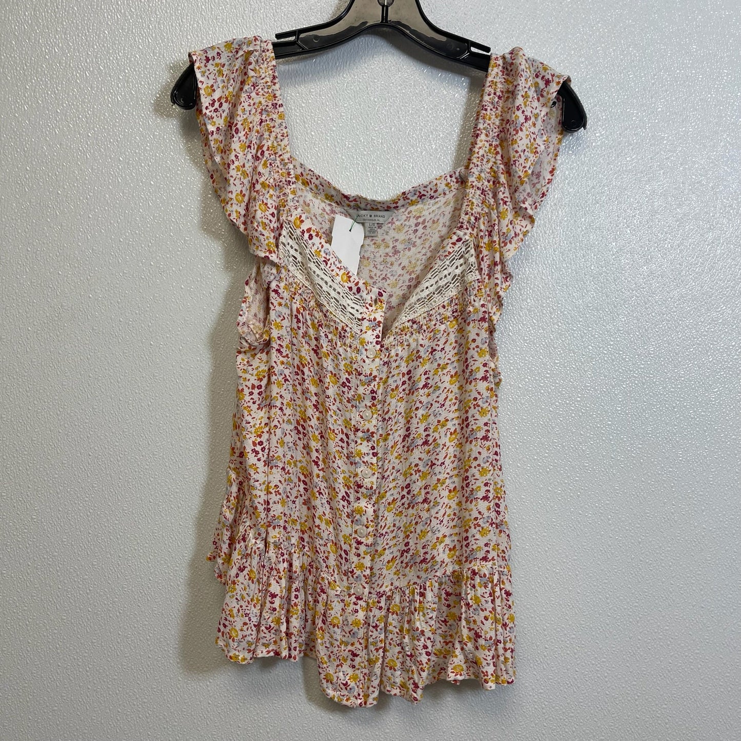 Floral Top Sleeveless Basic Lucky Brand O, Size L