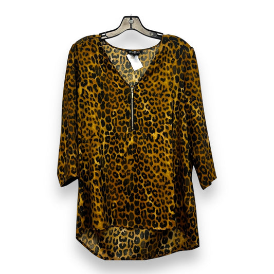 Top Long Sleeve By Express O In Leopard Print, Size: L