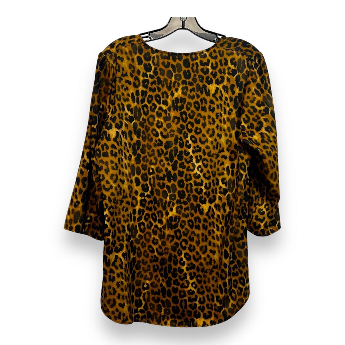 Top Long Sleeve By Express O In Leopard Print, Size: L