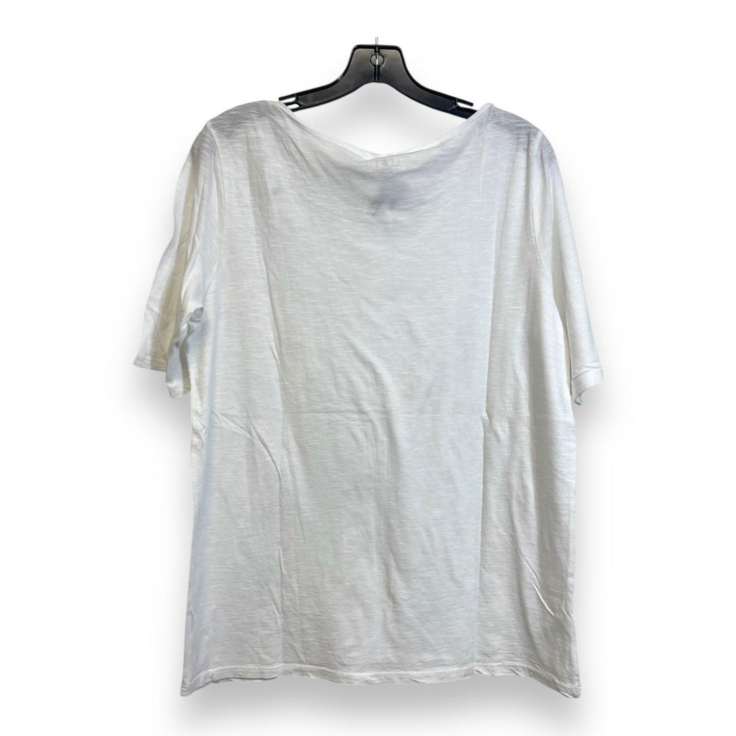 Top Short Sleeve By Loft In White, Size: L