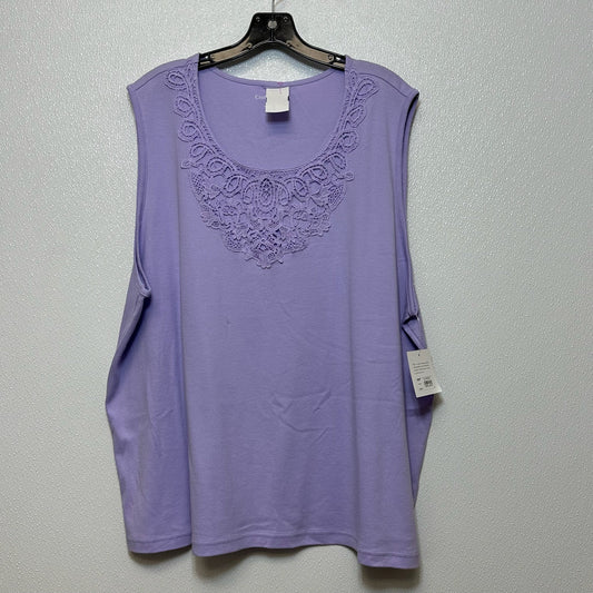 Top Sleeveless By Croft And Barrow In Purple, Size: 3x