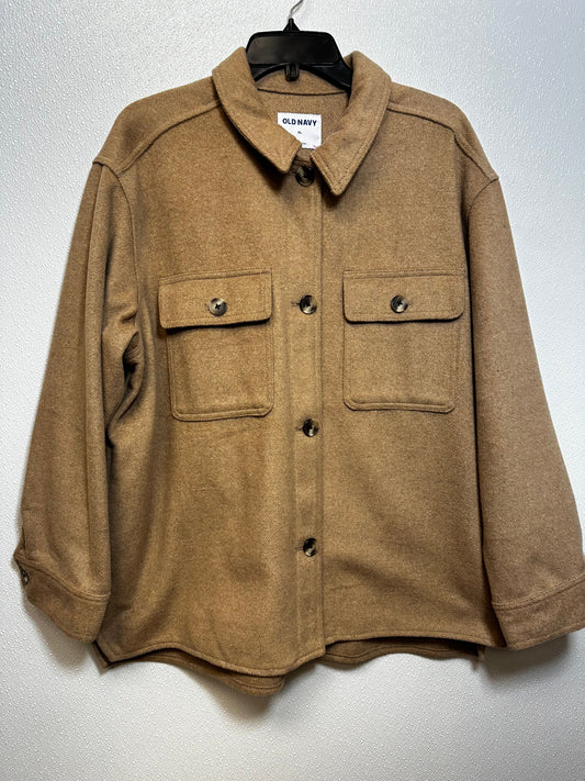 Jacket Shirt By Old Navy O In Tan, Size: Xl