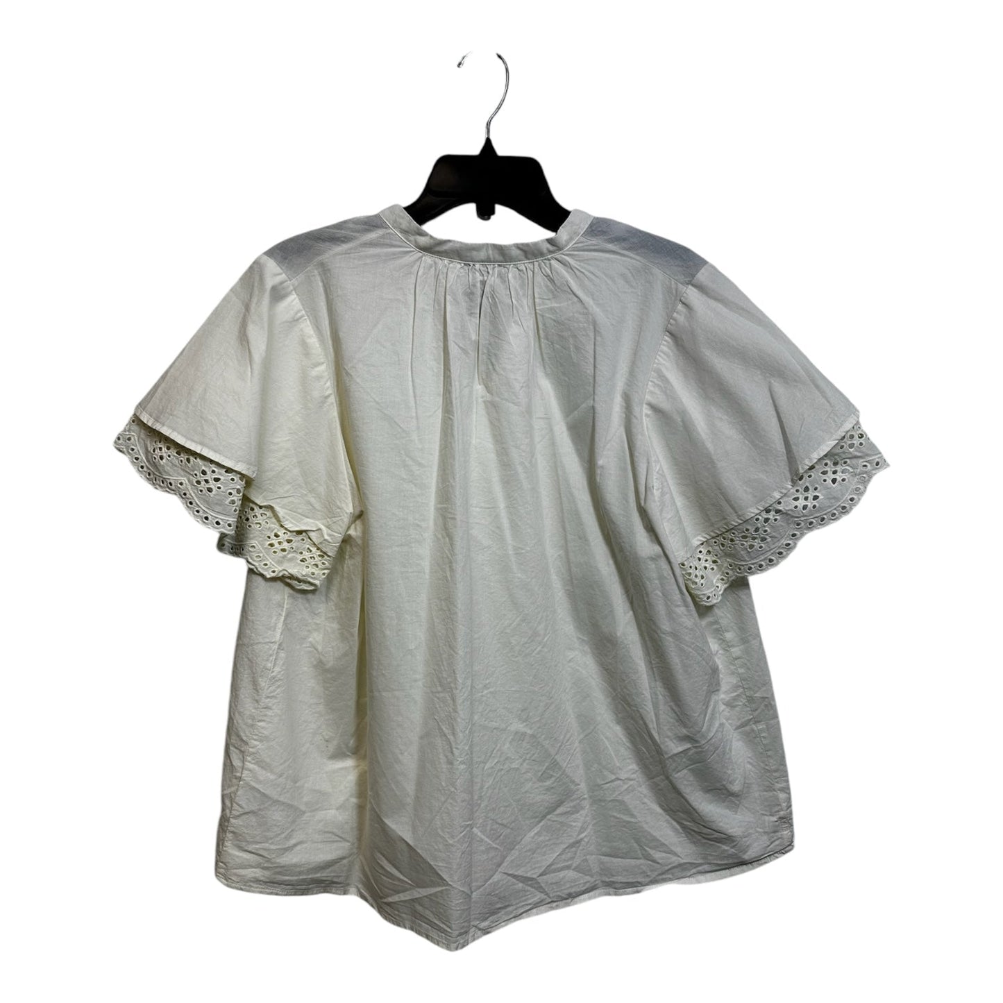 Top Short Sleeve By Ava & Viv In Ivory, Size: 1x