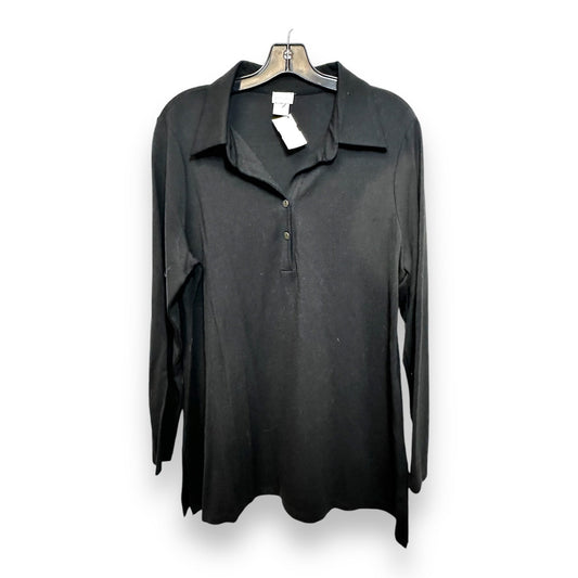 Top Long Sleeve By Chicos In Black, Size: L