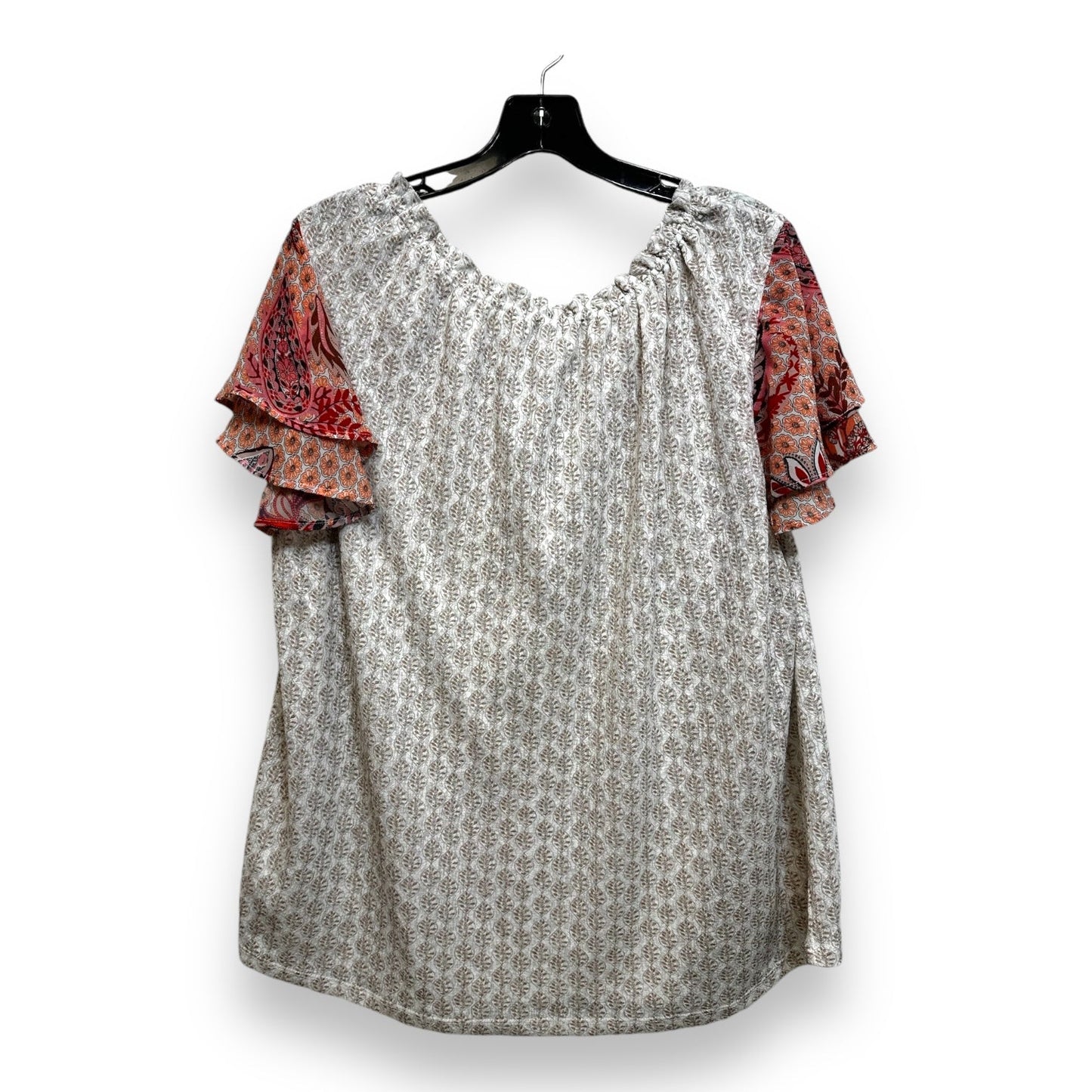 Top Short Sleeve By Tribal In Floral Print, Size: Xxl