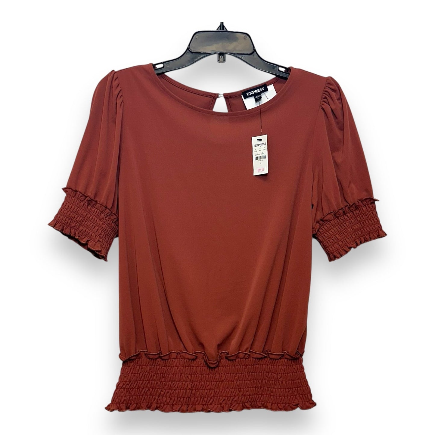 Top Short Sleeve Basic By Express In Bronze, Size: S