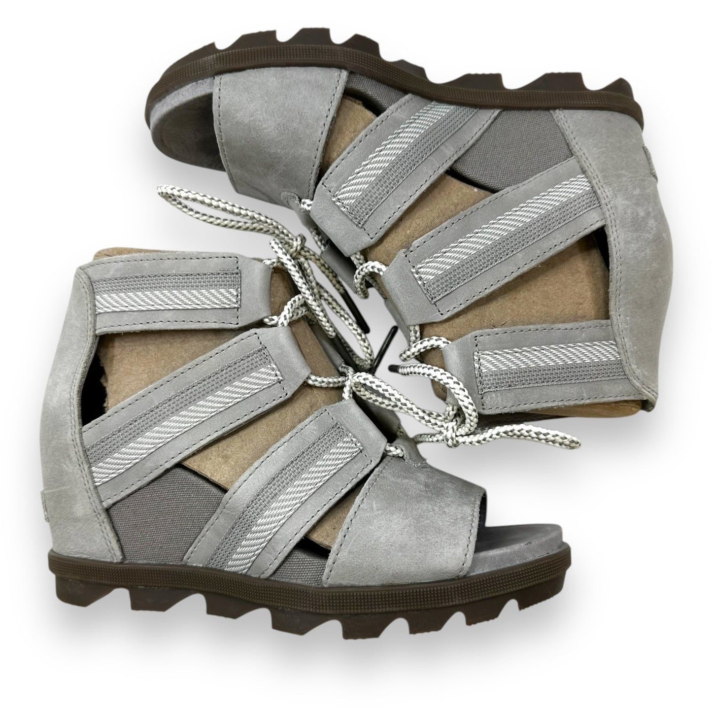 Shoes Heels Wedge By Sorel In Grey, Size: 8