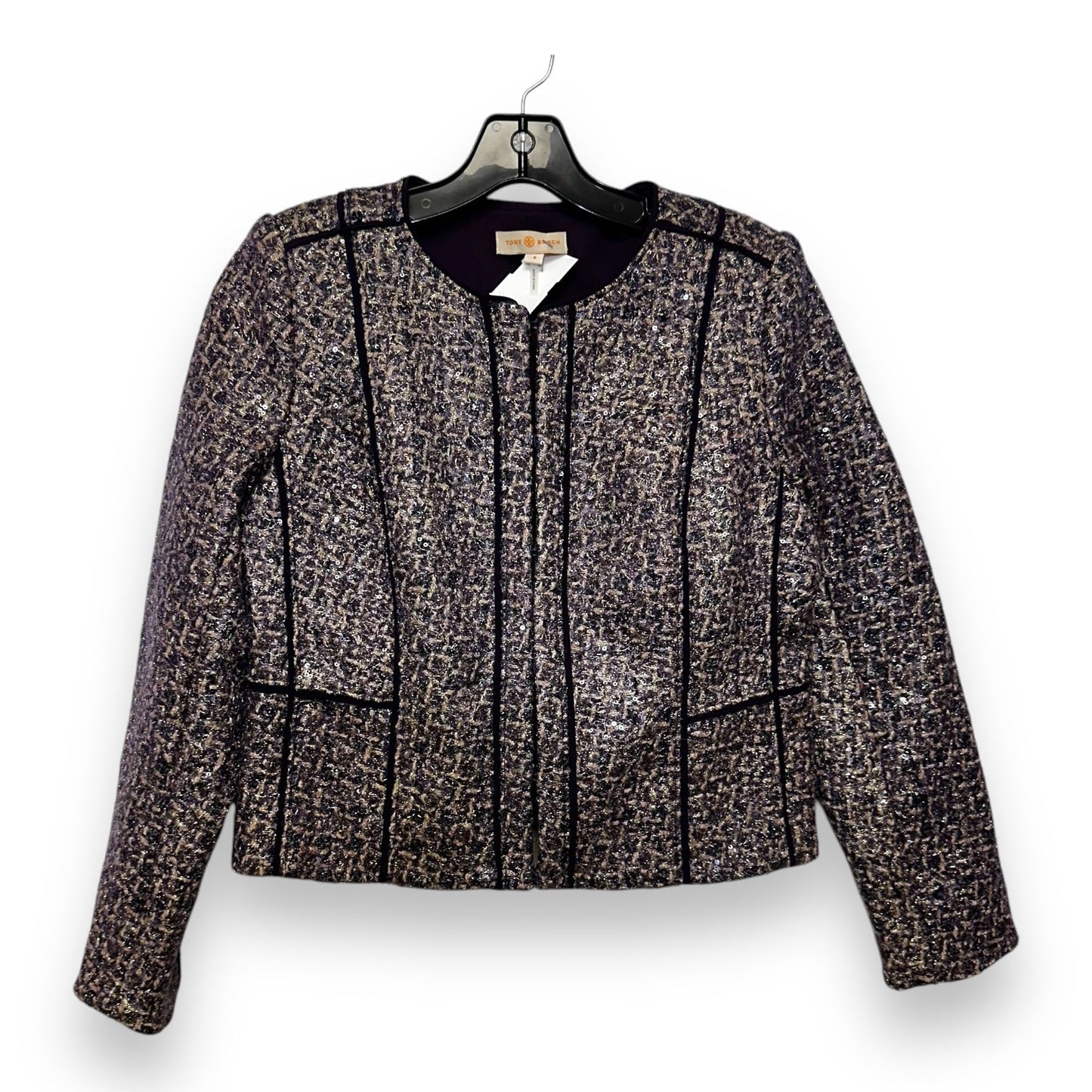 Tweed Kennedy Blazer By Tory Burch In Purple, Size: 8