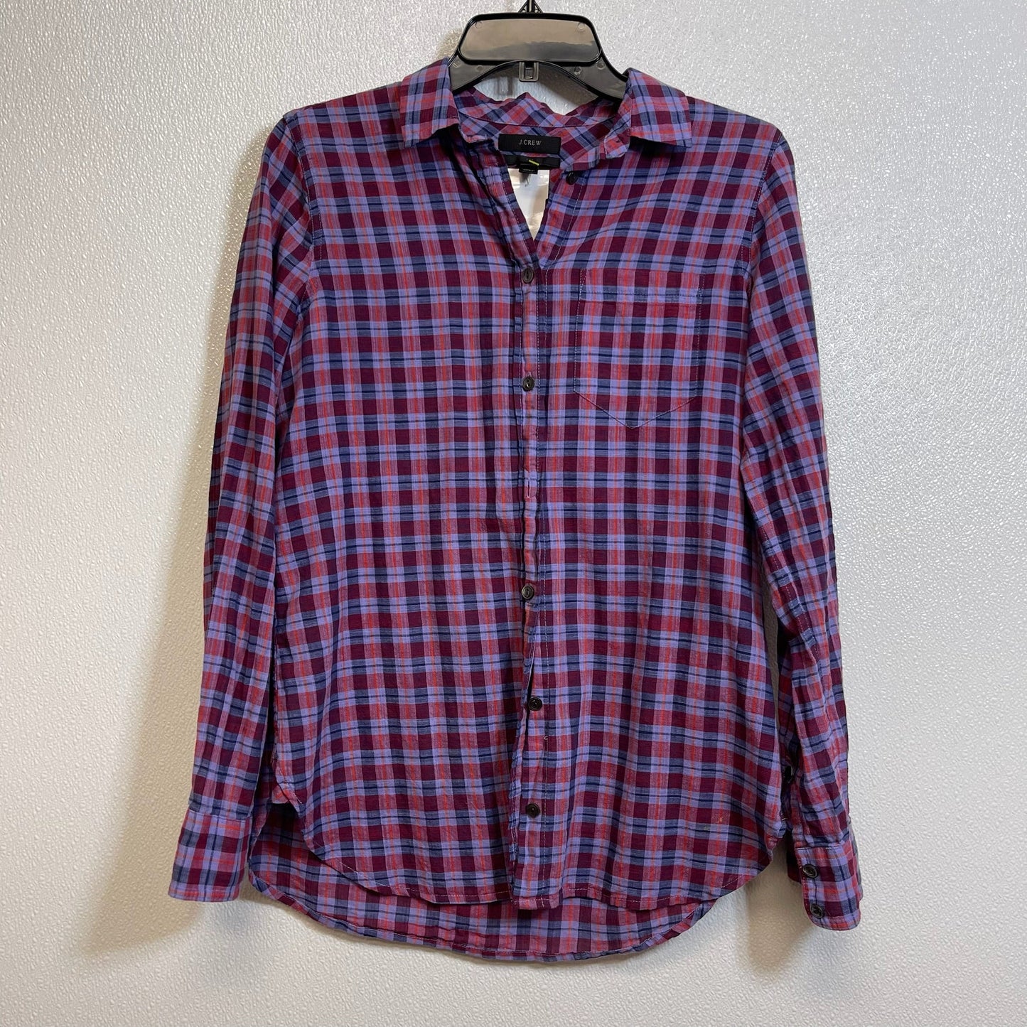 Top Long Sleeve By J Crew O In Plaid, Size: 2