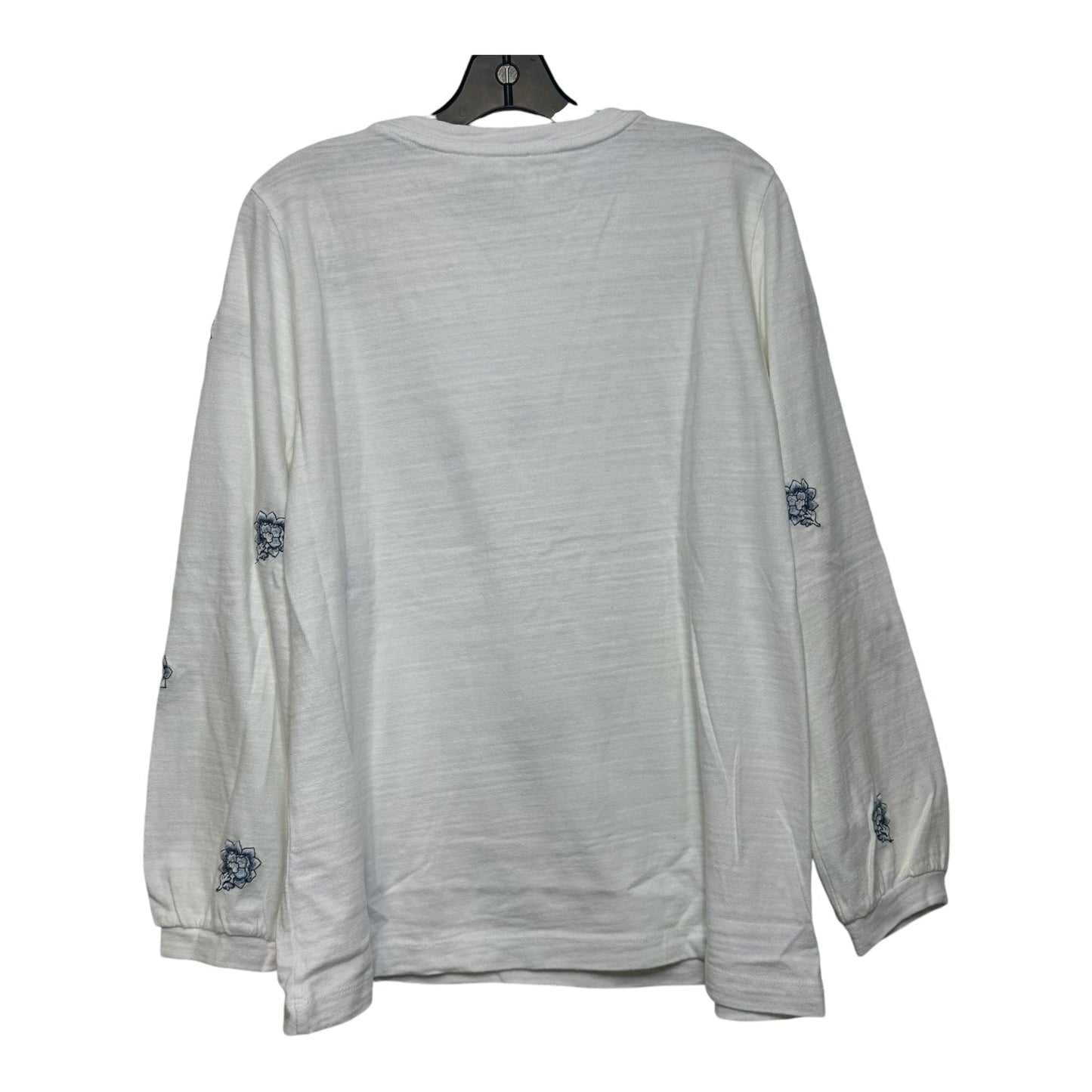 Top Long Sleeve By Loft In White, Size: L