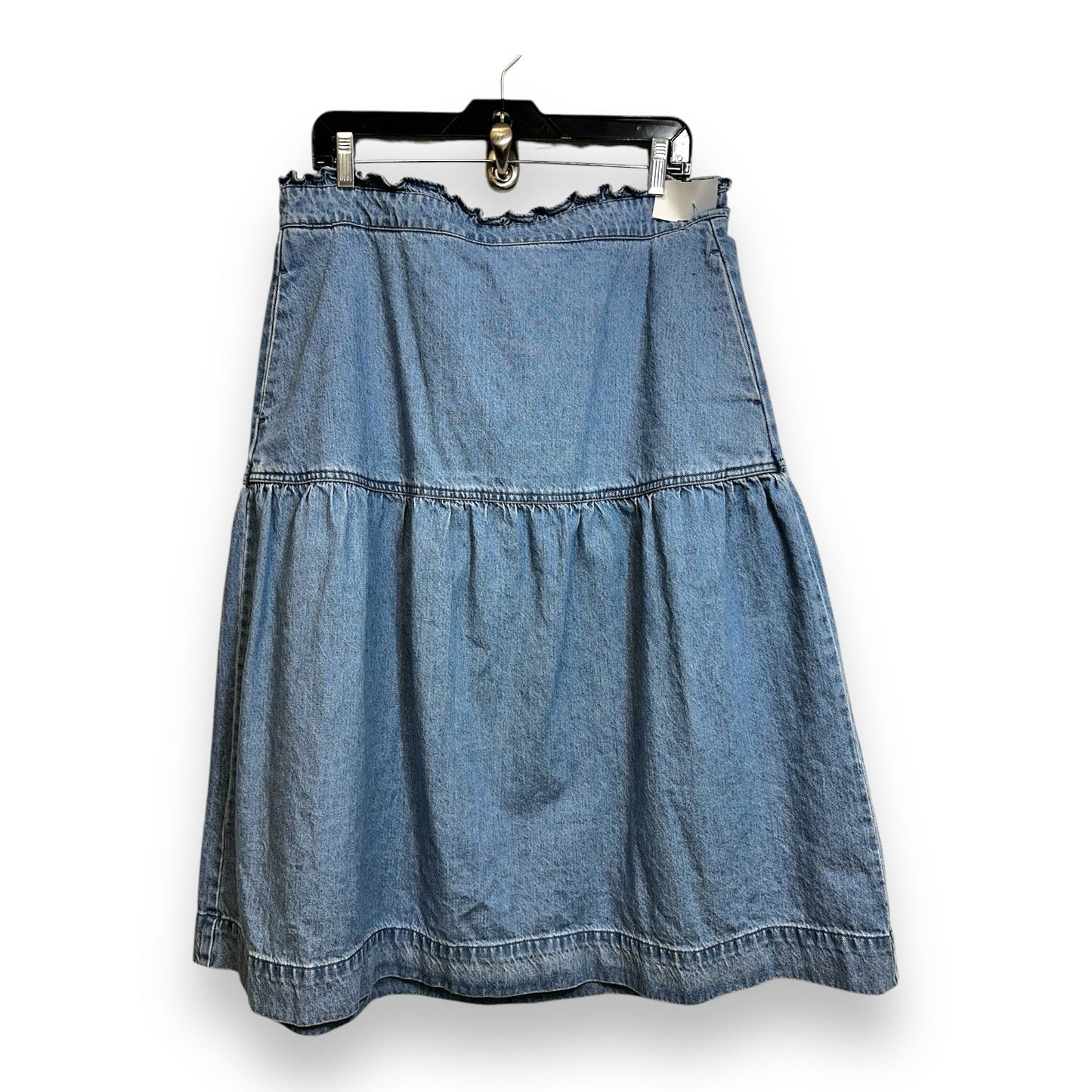 Skirt Midi By Madewell In Blue Denim, Size: L