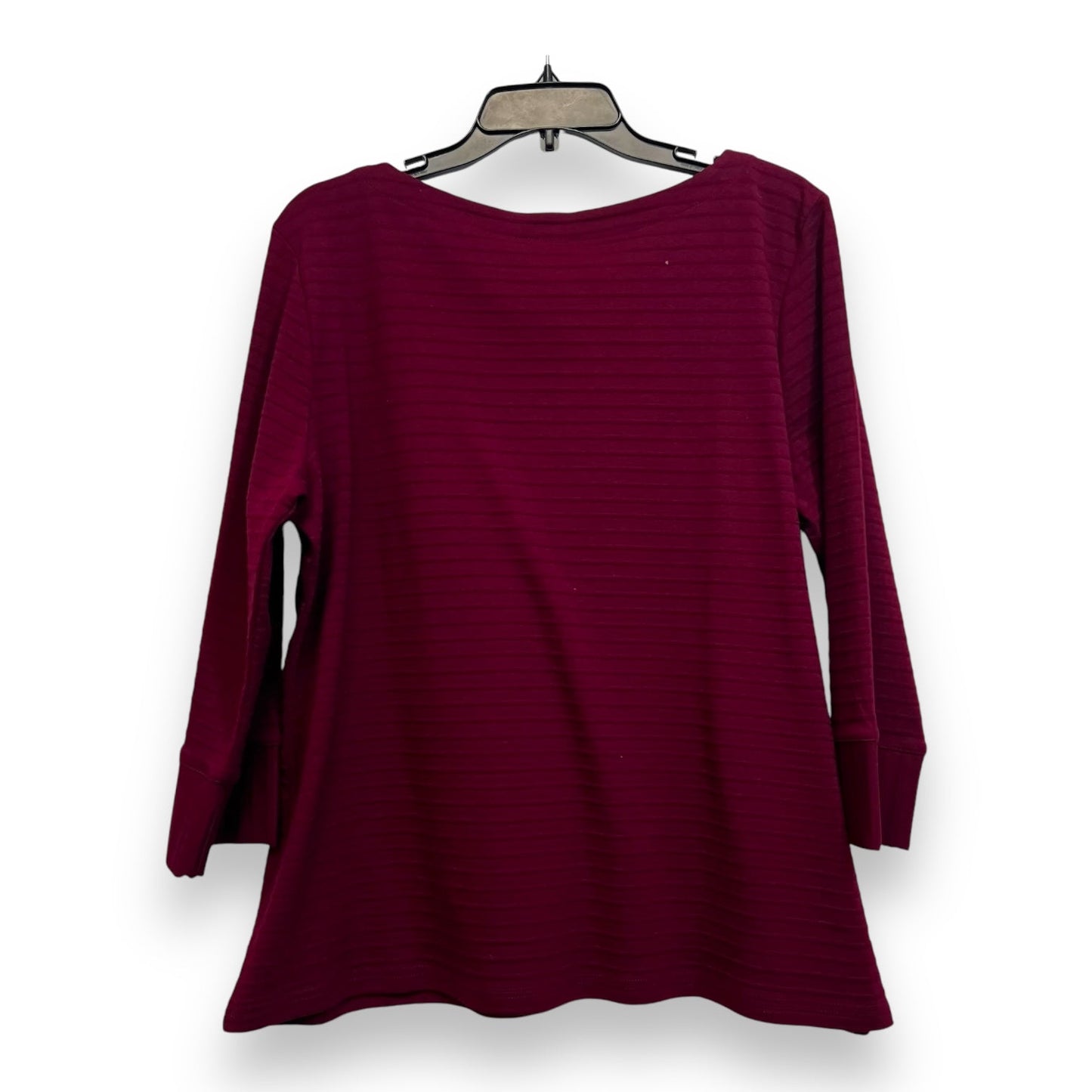 Top 3/4 Sleeve By Liz Claiborne O In Burgundy, Size: Xl