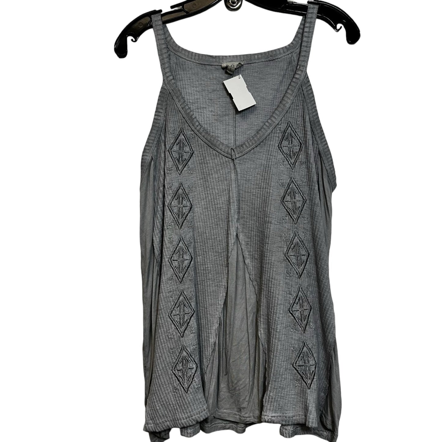 Top Sleeveless By Pol In Grey, Size: L