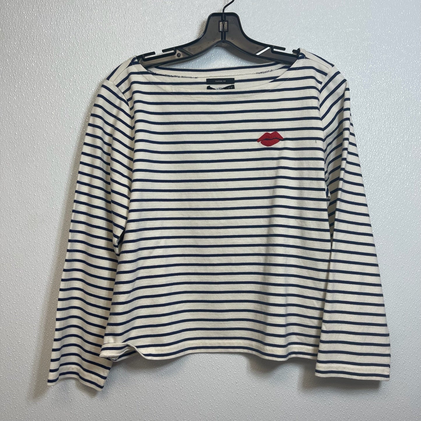 Top Long Sleeve By J Crew O In Striped, Size: M