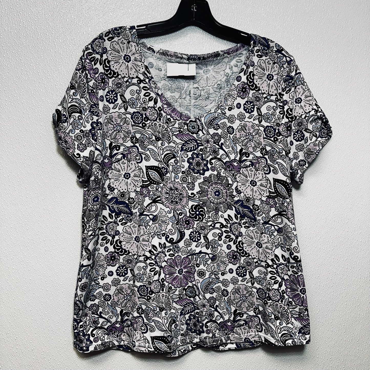 Print Top Short Sleeve Basic Talbots O, Size Xl