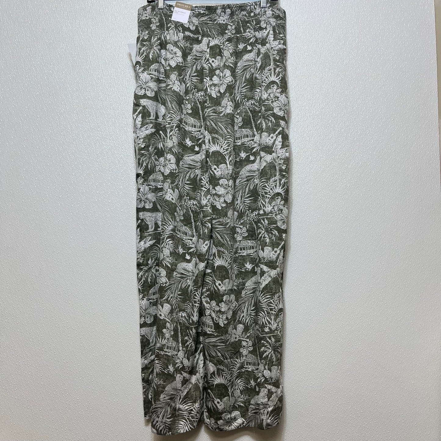 Olive Pants Palazzo Chicos O, Size 12