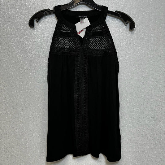 Black Top Sleeveless Cable And Gauge, Size S