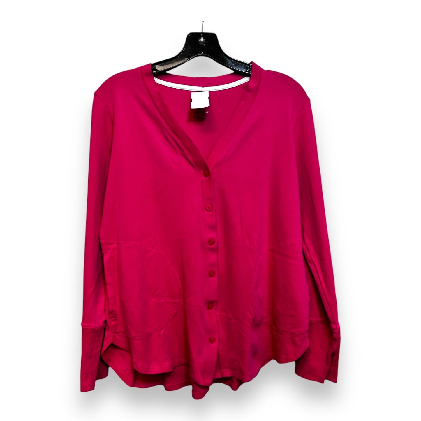 Cardigan By Isaac Mizrahi Live Qvc In Hot Pink, Size: M