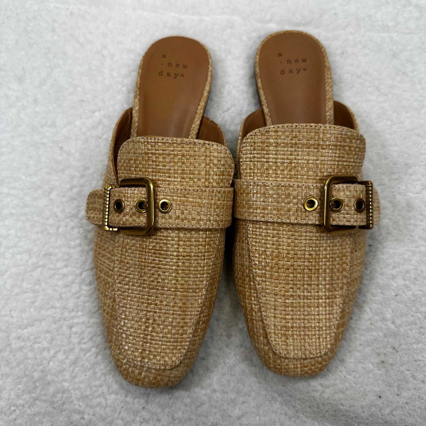 Shoes Flats Mule & Slide By A New Day In Straw, Size: 6.5