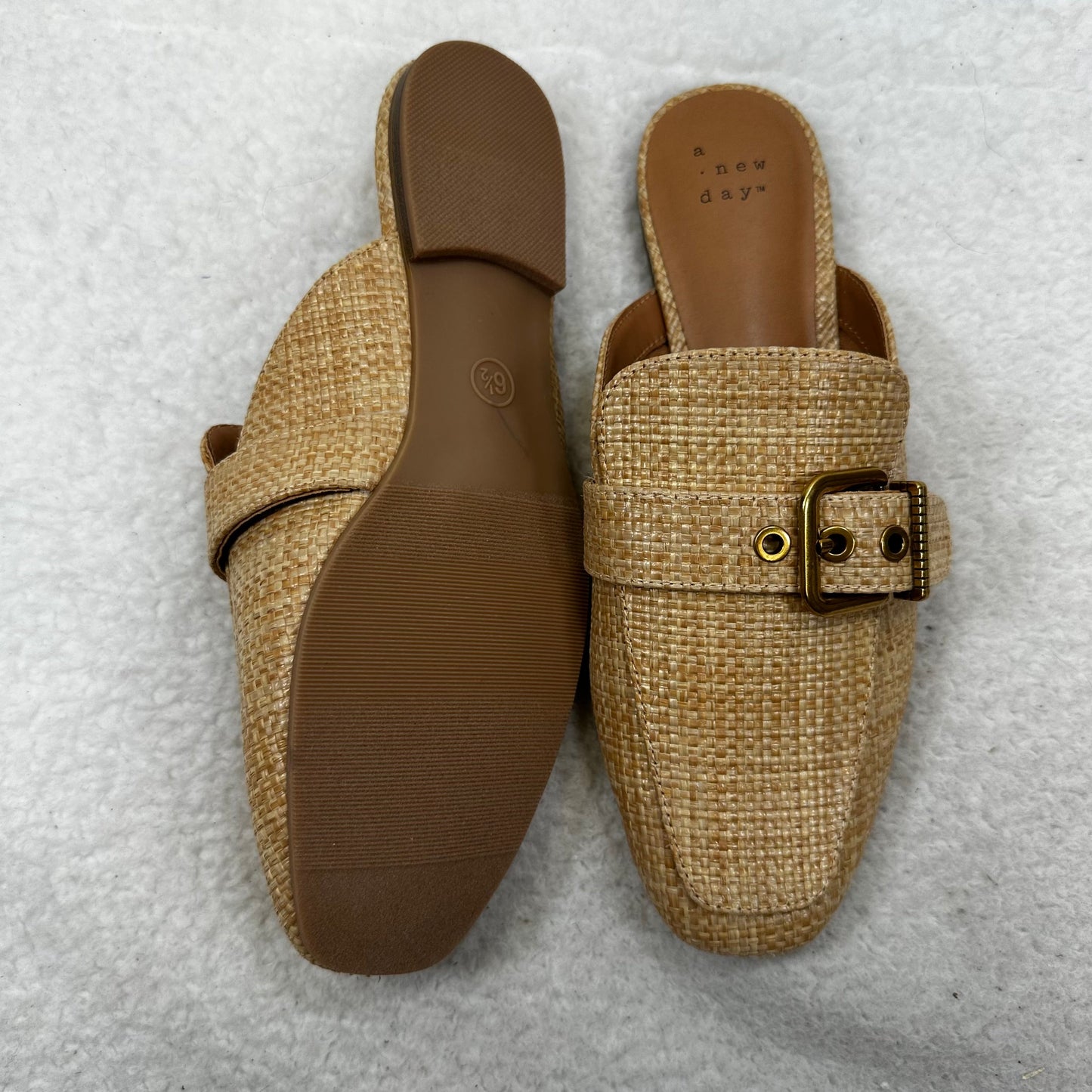 Shoes Flats Mule & Slide By A New Day In Straw, Size: 6.5