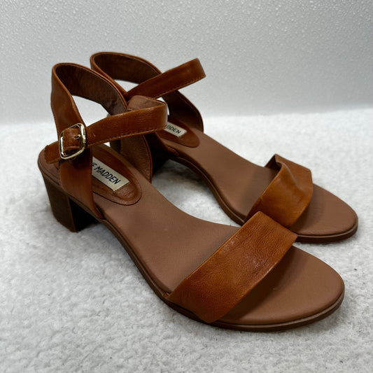 Sandals Heels Block By Steve Madden In Camel, Size: 8.5