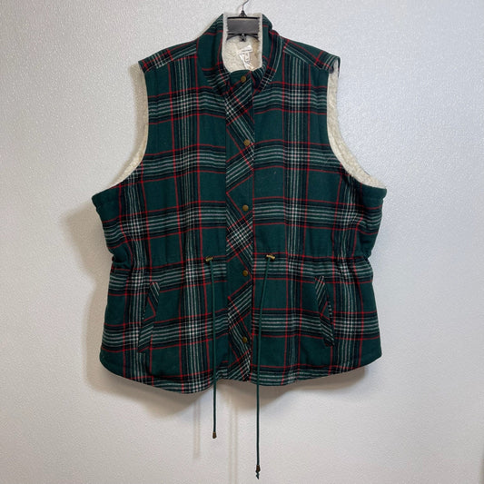 Vest Faux Fur & Sherpa By Maurices O In Plaid, Size: 4x