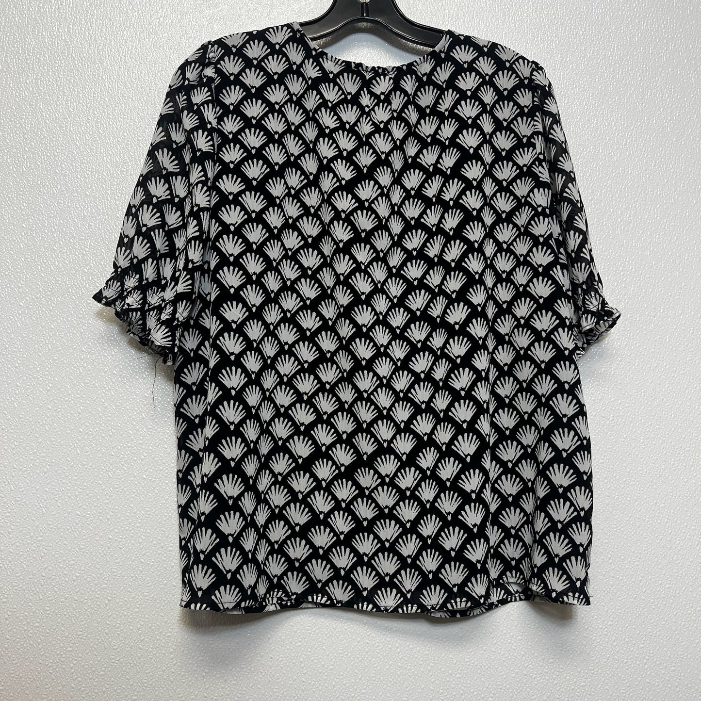 Top Short Sleeve By J Crew O In Black White, Size: L