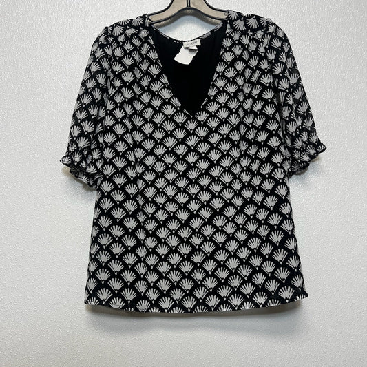 Top Short Sleeve By J Crew O In Black White, Size: L