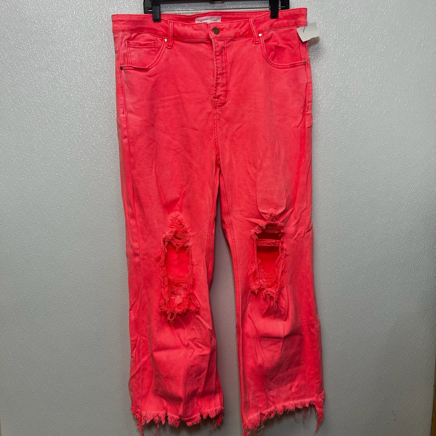 Jeans Cropped By RISEN In Hot Pink, Size: 2x