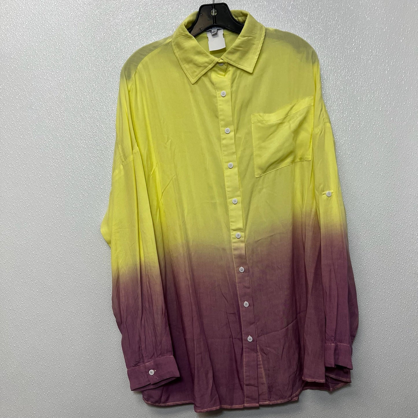 Blouse Long Sleeve By White Birch In Yellow, Size: L