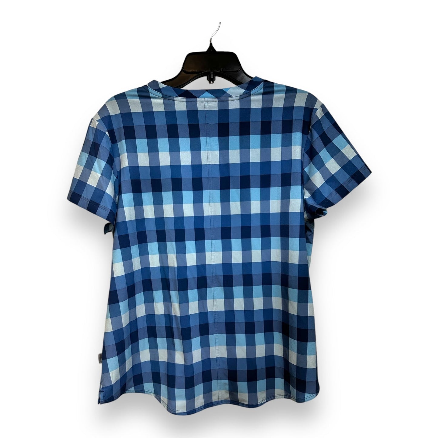 Top Short Sleeve Basic By Eddie Bauer In Checkered Pattern, Size: L