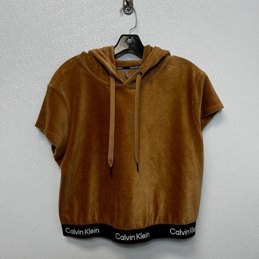 Top Short Sleeve By Calvin Klein Performance In Brown, Size: Xl