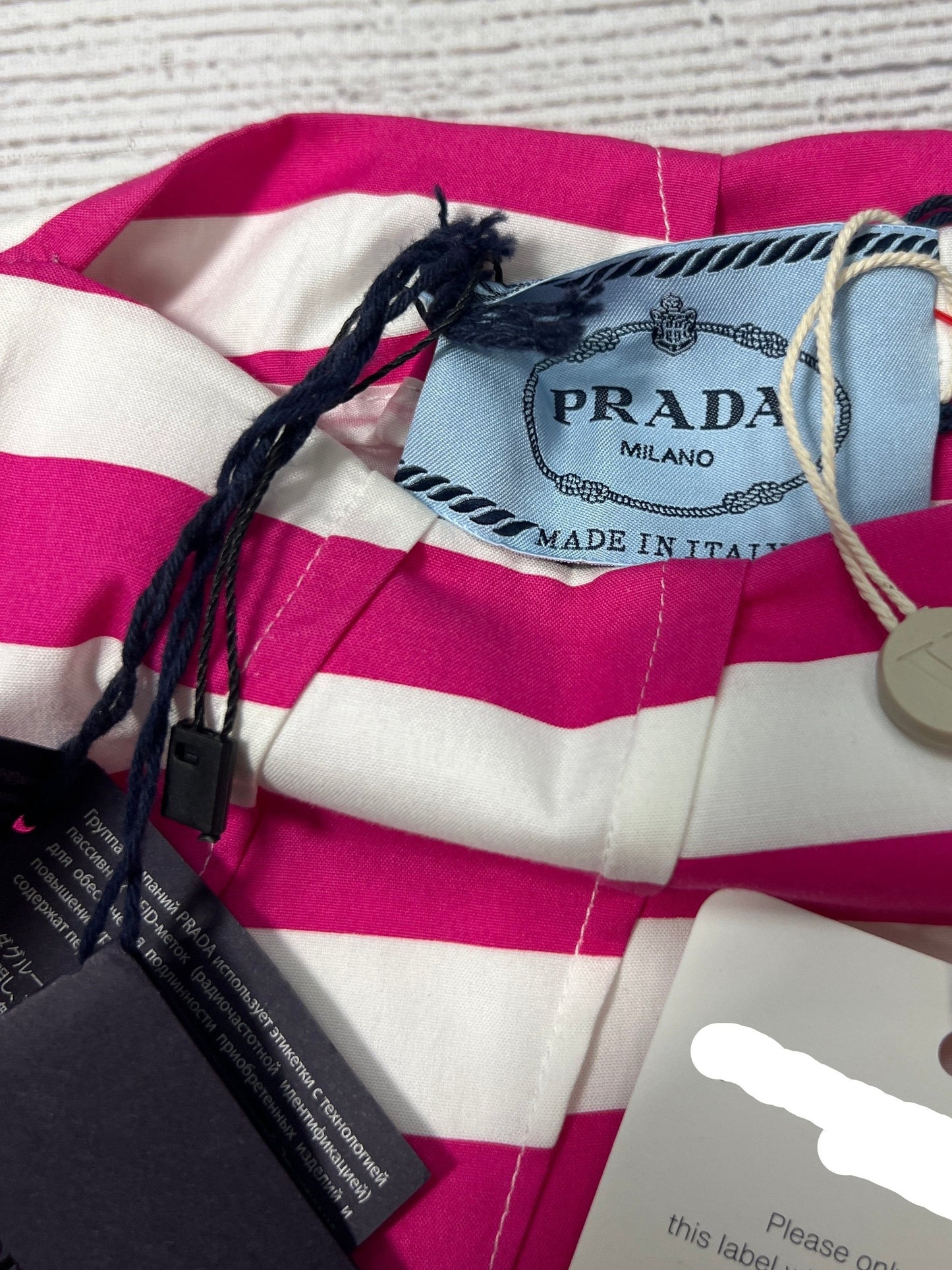 Prada Mini Striped Designer Luxury Dress w/ Tags in Size: S