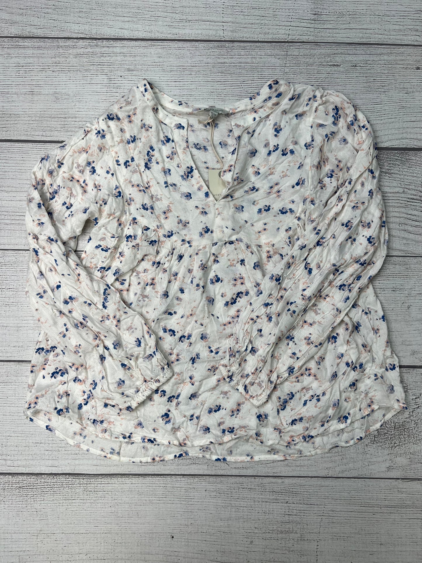 Top Long Sleeve By Lucky Brand In Cream, Size: Xs