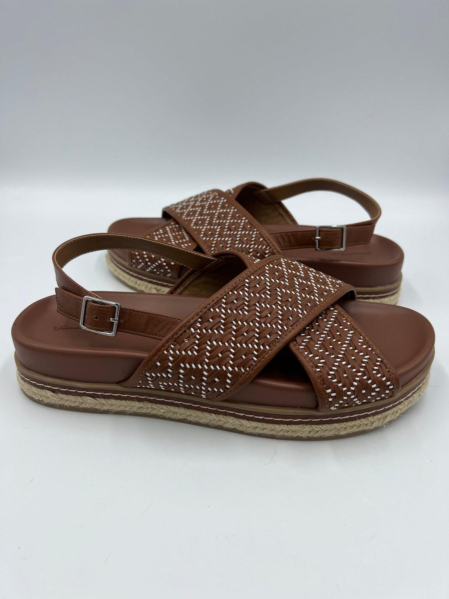 Brown Sandals Flats Universal Thread, Size 11