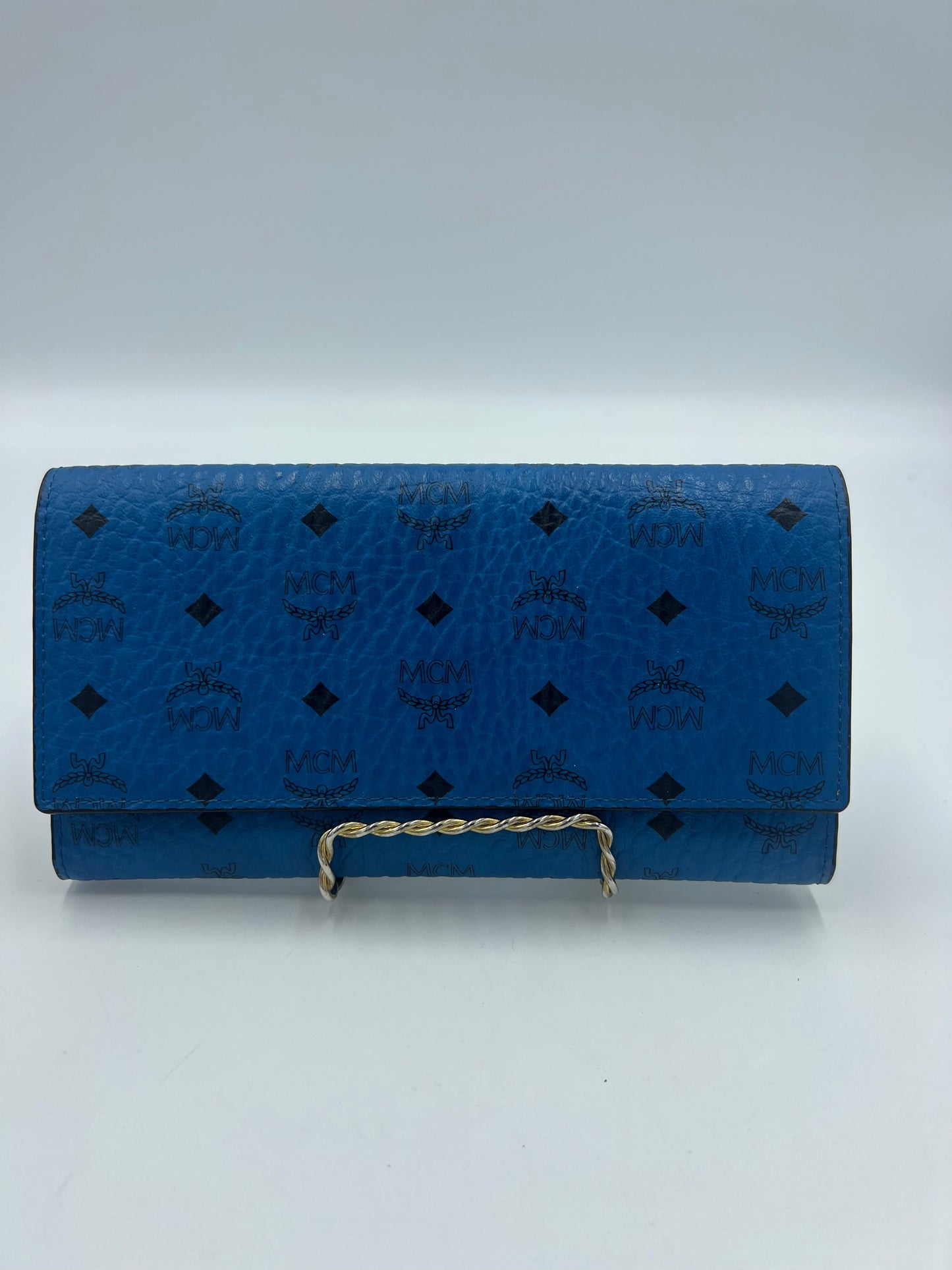 MCM Vistetos Blue Designer Wallet