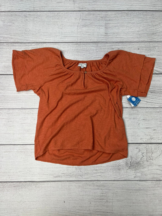 Top Short Sleeve By Madewell In Orange, Size: Xs